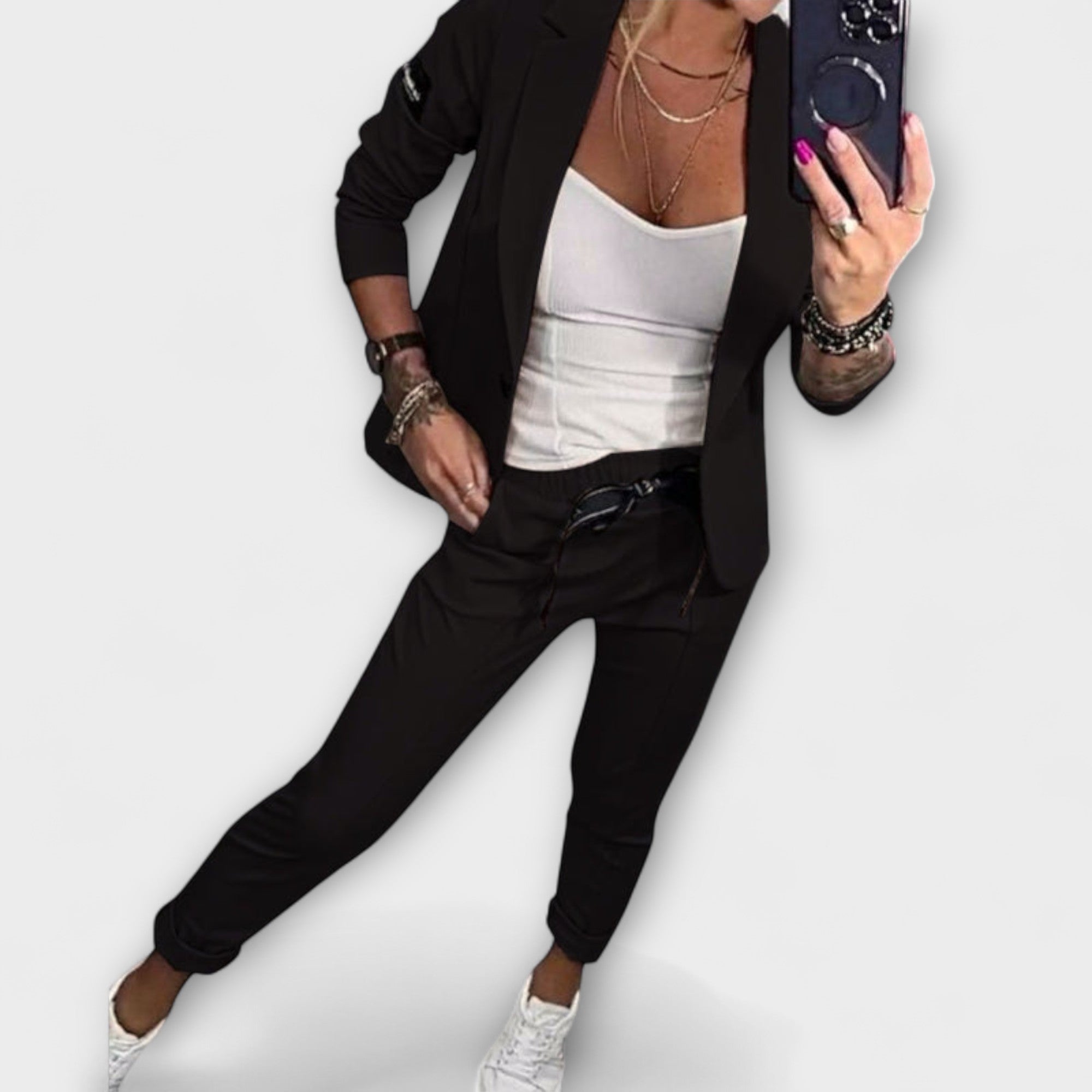 Vionne | Set Elegante di Top, Giacca e Pantaloni