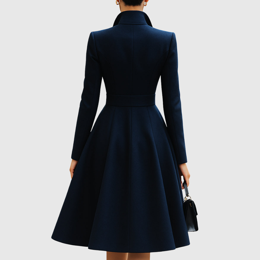 Eleanor | Cappotto Vestito Aderente Blu Navy