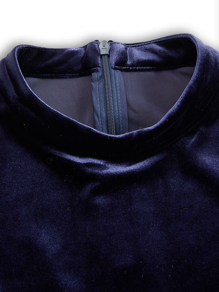 Sibella | Abito midi navy a maniche lunghe