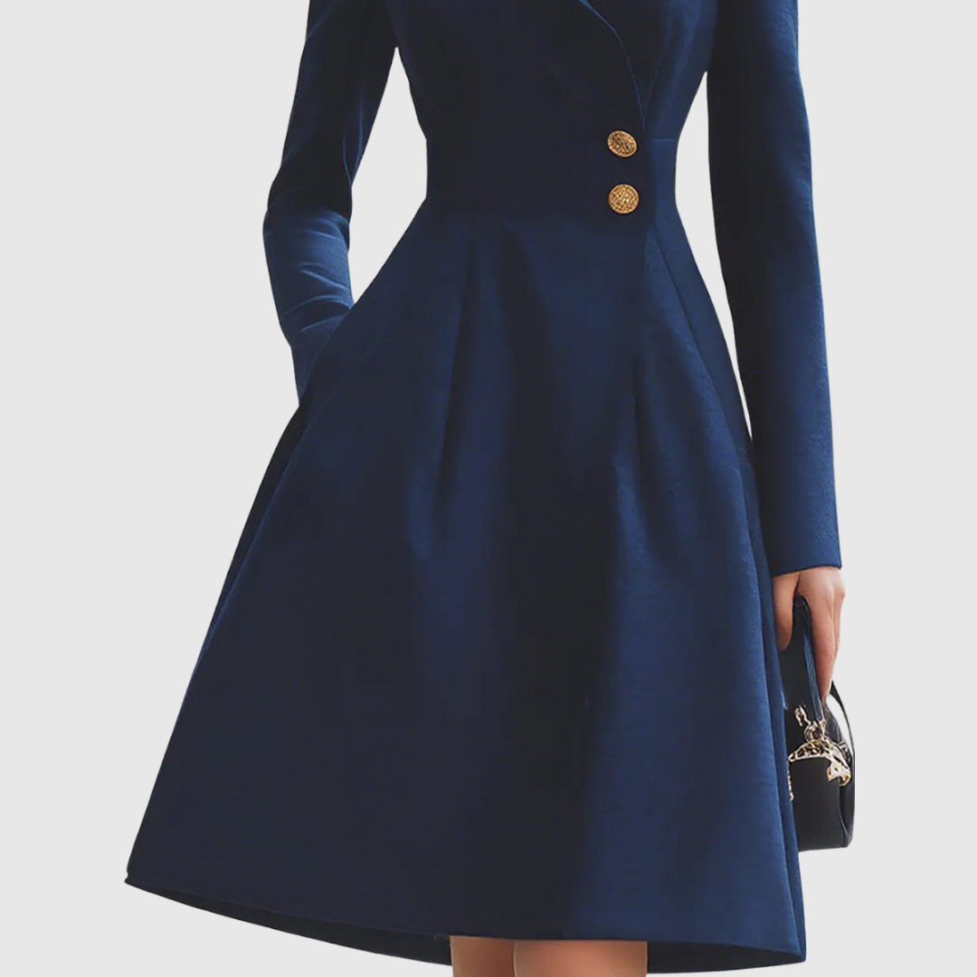 Eleanor | Cappotto Vestito Aderente Blu Navy
