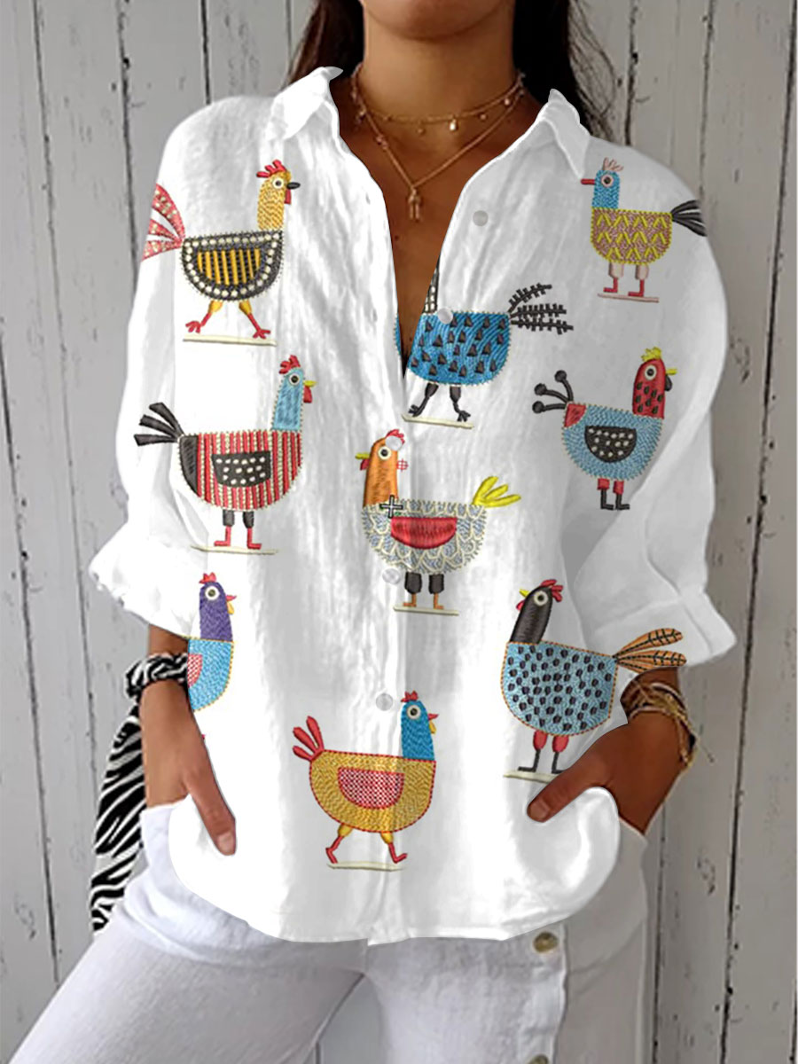 Ingrid | Blusa Giocosa con Gallina
