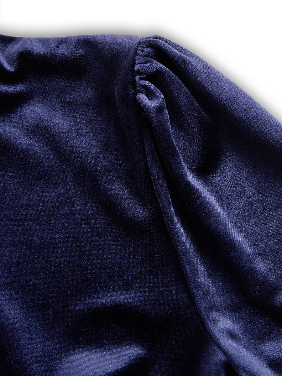 Sibella | Abito midi navy a maniche lunghe