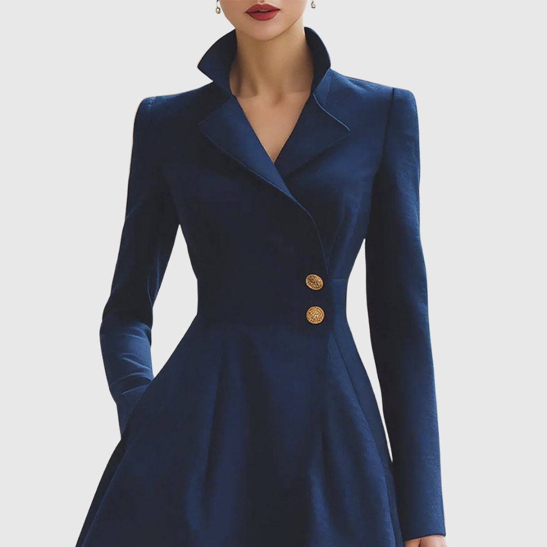 Eleanor | Cappotto Vestito Aderente Blu Navy
