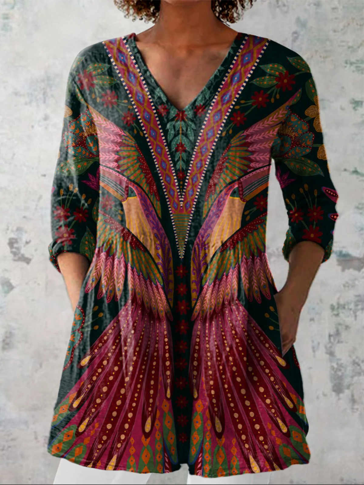 Adrianna | Camicia Lunga con Scollatura a V