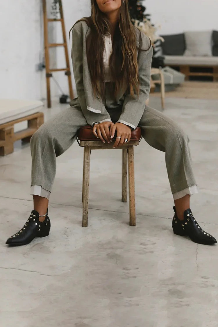 Brenda | Stivale alla Caviglia con Borchie Punta