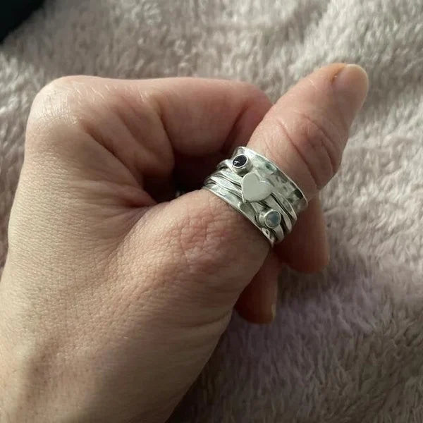 Anello a Spirale a Cuore Fatto a Mano