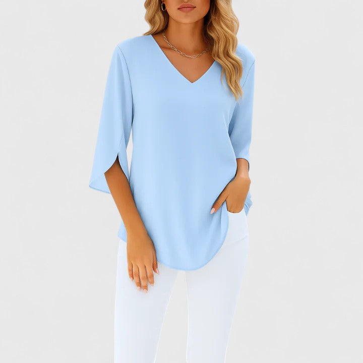 Violetta™ | Blusa V-Neck Sofisticata