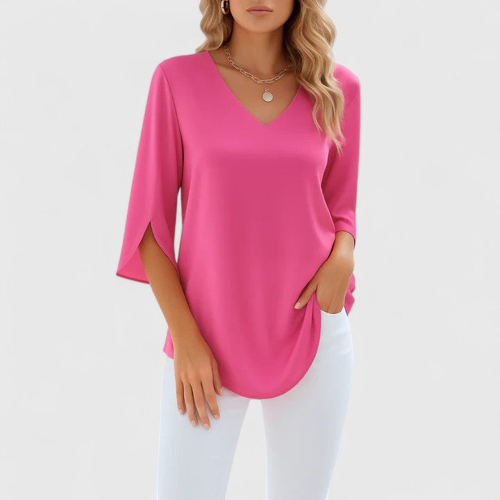 Violetta™ | Blusa V-Neck Sofisticata