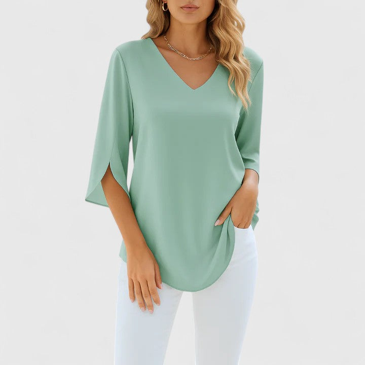 Violetta™ | Blusa V-Neck Sofisticata