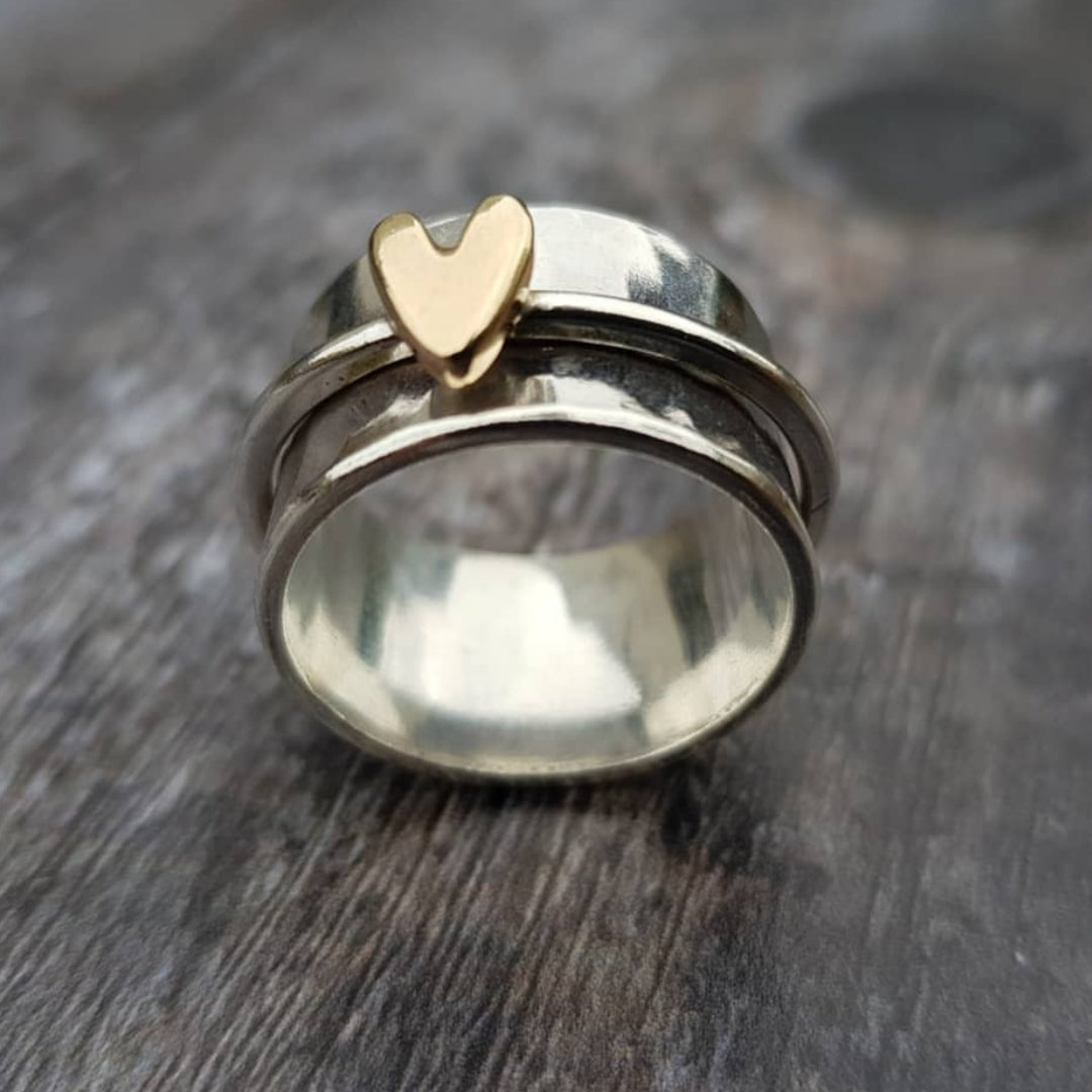 Anello d'Argento Cuore d'Oro