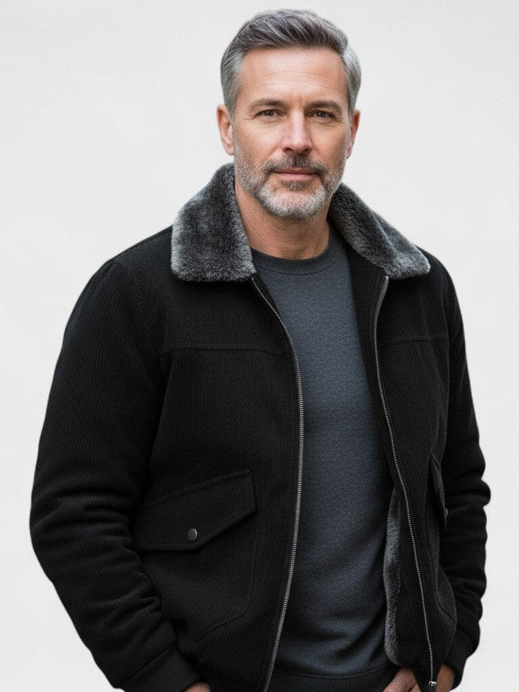 Norbert™ | Giacca bomber con collo in pelliccia sintetica