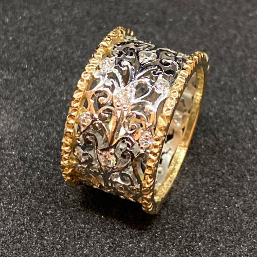 Mika - Anello in Zirconia Vintage a Vite