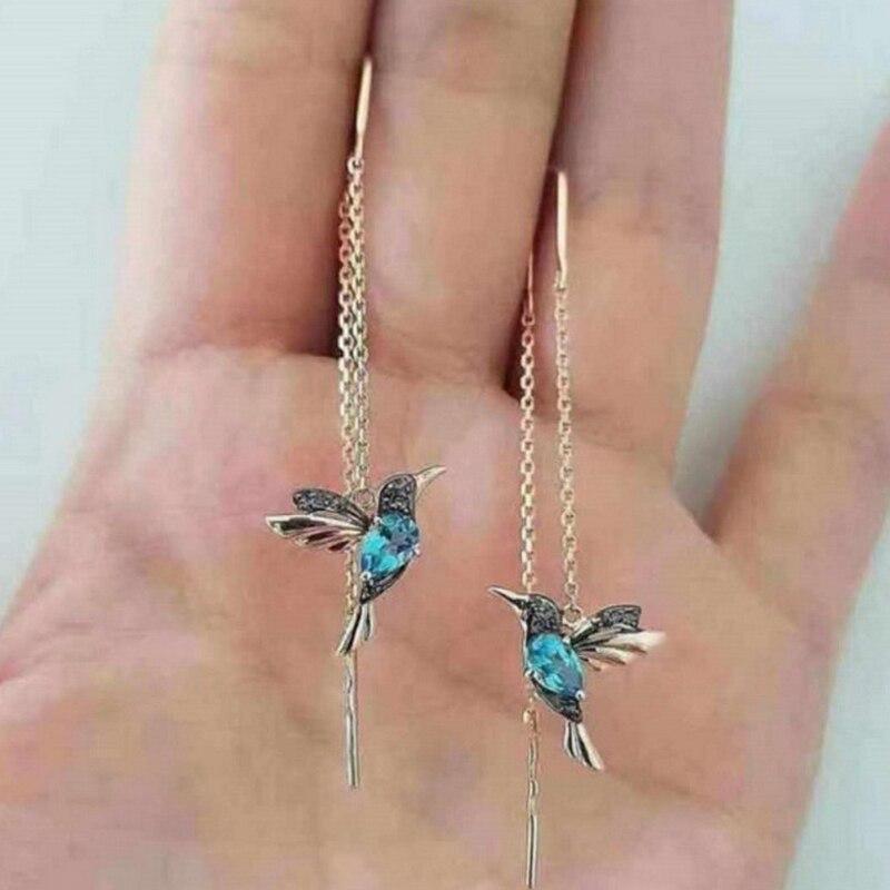 Orecchini Colibrì con Smalto e Zirconia
