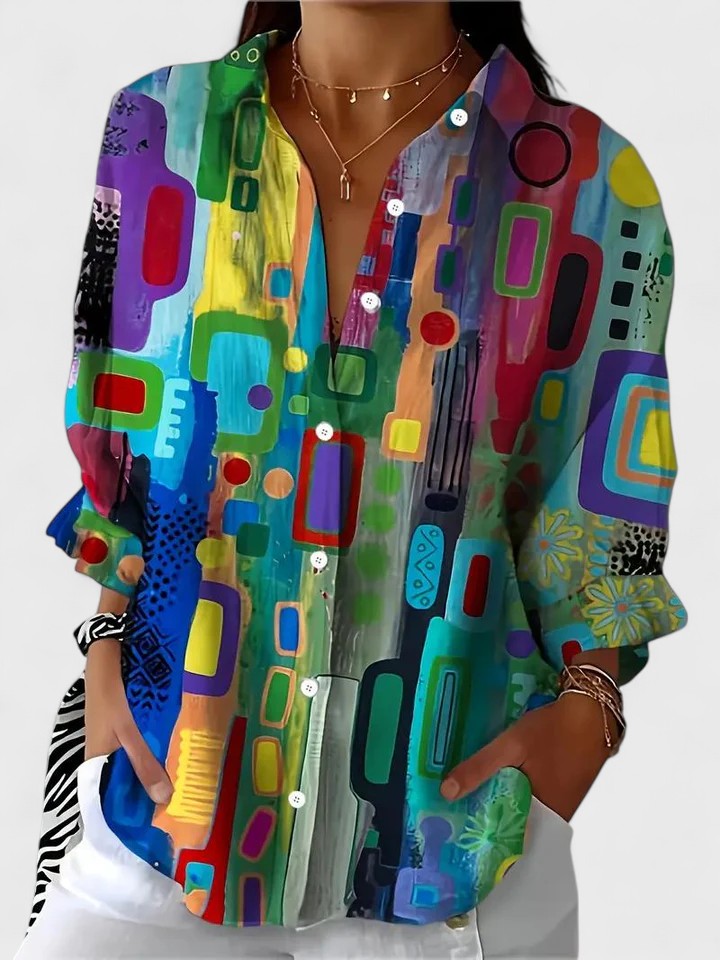 Rose™ | Blusa Elegante con Motivo Geometrico
