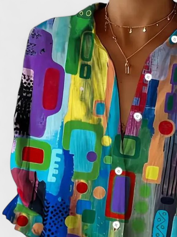 Rose™ | Blusa Elegante con Motivo Geometrico